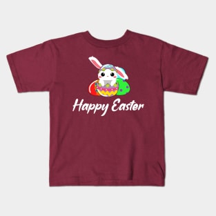 Happy Easter , Easter Egg With Bunny Kids T-Shirt